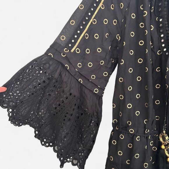 Ramy Brook Silk cotton Nico Mini Cover-Up Dress XS/S ✨ Eyelet Lace Mirror circle - Picture 5 of 8